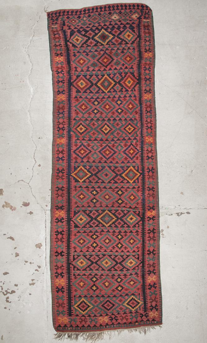 Old Persian Veramin Kilim: 4'7'' x 14' (140 x 427 cm) (1 of 5)