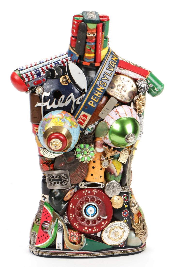 Leo Sewell (American, b. 1945) Female Torso: Leo Sewell (American, b. 1945) Found Object Sculpture of a Female Torso. 23.25'' x 14.5'' x 6.25'' (59 x 37 x 16 cm). Pennsylvania collection.