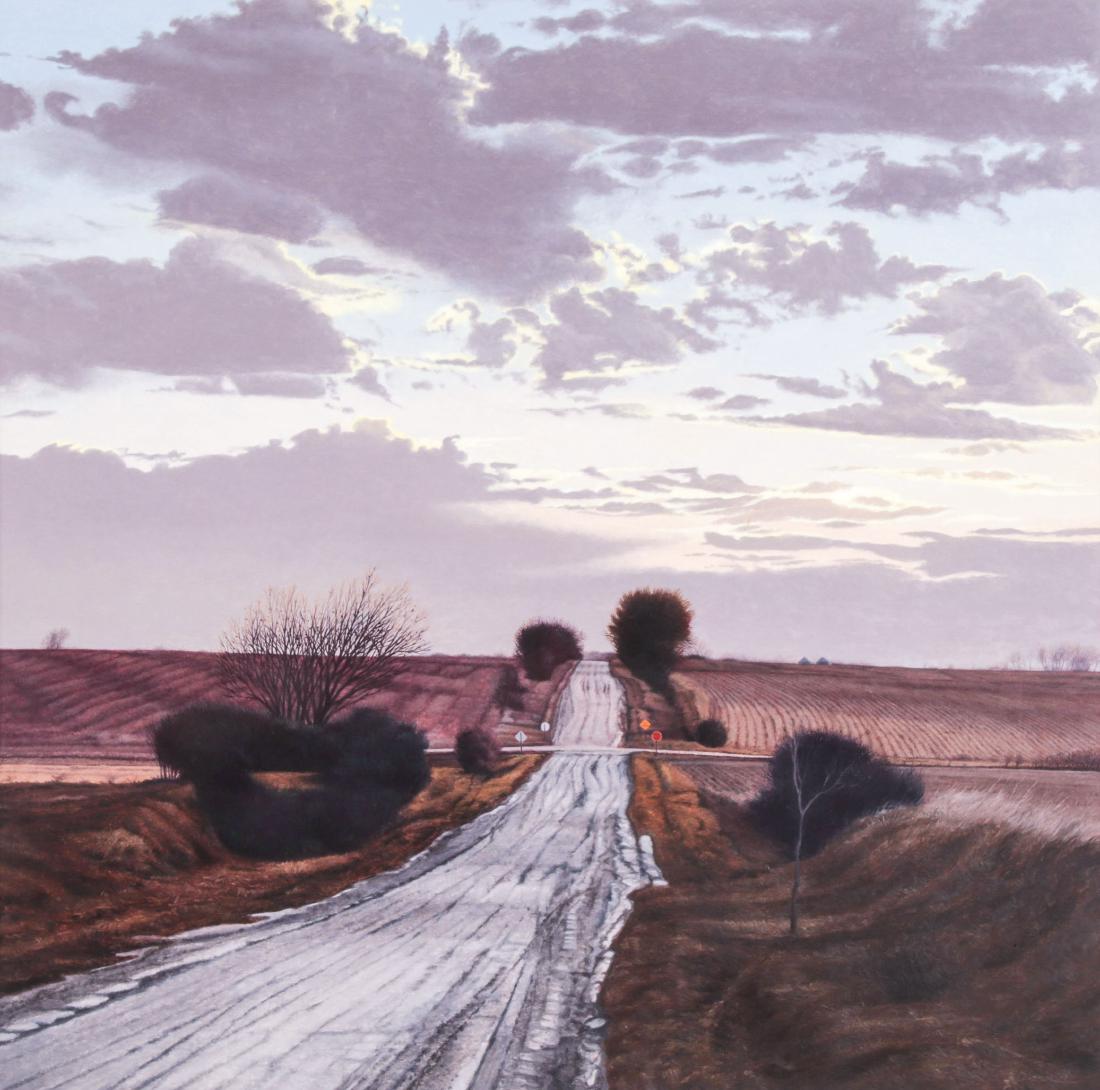 Ernest Ochsner (b. 1944) "Toward the East, Hamilton,: Ernest Ochsner (American, b. 1944) "Toward the East, Hamilton, CO", 2003, oil painting on linen, signed and dated. Provenance: Hayden Gallery, Nebraska. Size: 36'' x 36'', 91 x 91 cm (stretcher); 37''