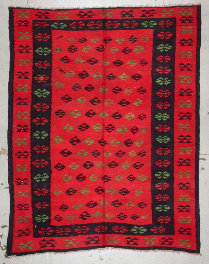 Antique Sharkoy Kilim: 7'6'' x 9'7'' (229 x 292 cm): Antique Sharkoy Kilim: 7'6'' x 9'7'' (229 x 292 cm), Bulgaria/Serbia, early 20th c.