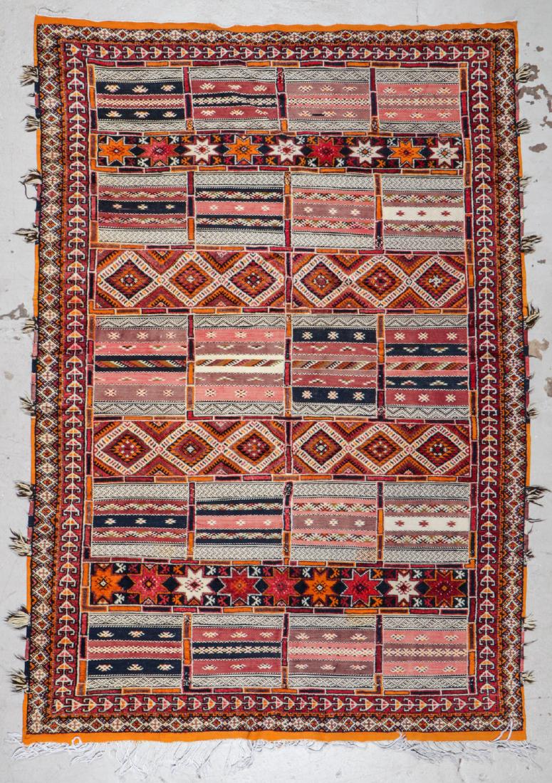 Vintage Mixed Weave Moroccan Rug: 7' x 10'4'' (213 x: Vintage Mixed Weave Moroccan Rug: 7' x 10'4'' (213 x 315 cm), wool, 2nd half 20th c., Center City Philadelphia estate.