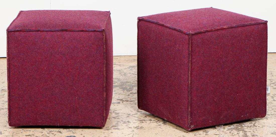 Pair of Paola Lenti Felt Cubes: Pair of Paola Lenti Felt Cubes, from the Cubo Pouf Collection, made in Italy. Each size: 17'' x 16'' x 16'' (43 x 41 x 41 cm).
