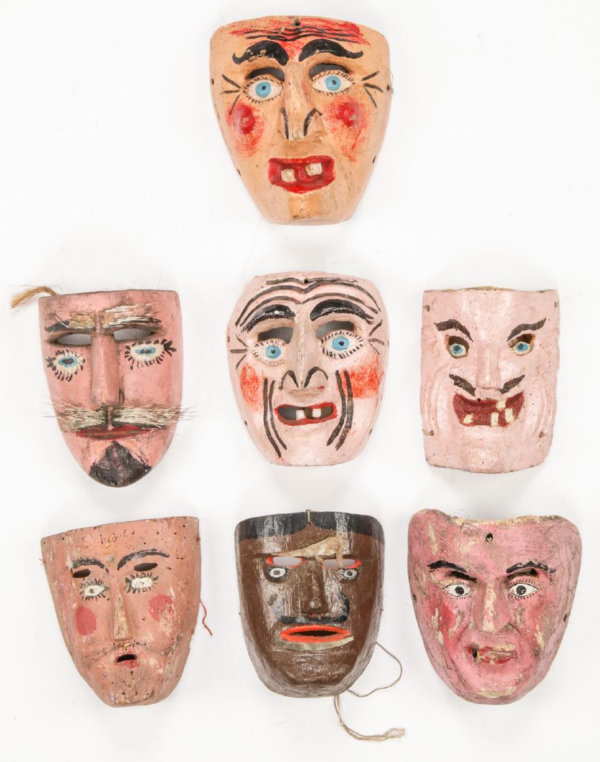 7 Vintage Mexican Festival Masks (1 of 2)