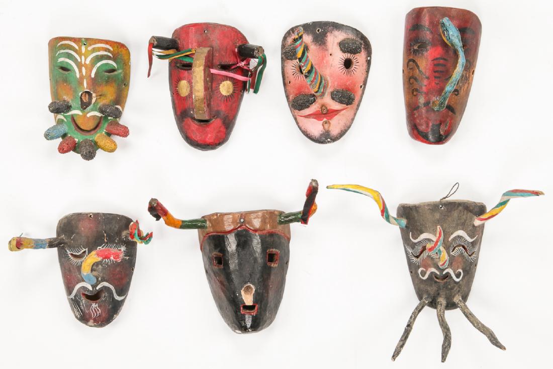 7 Vintage Mexican Festival Masks (1 of 2)