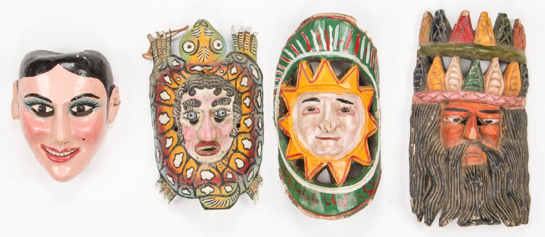 4 Vintage Mexican Festival Masks (1 of 2)