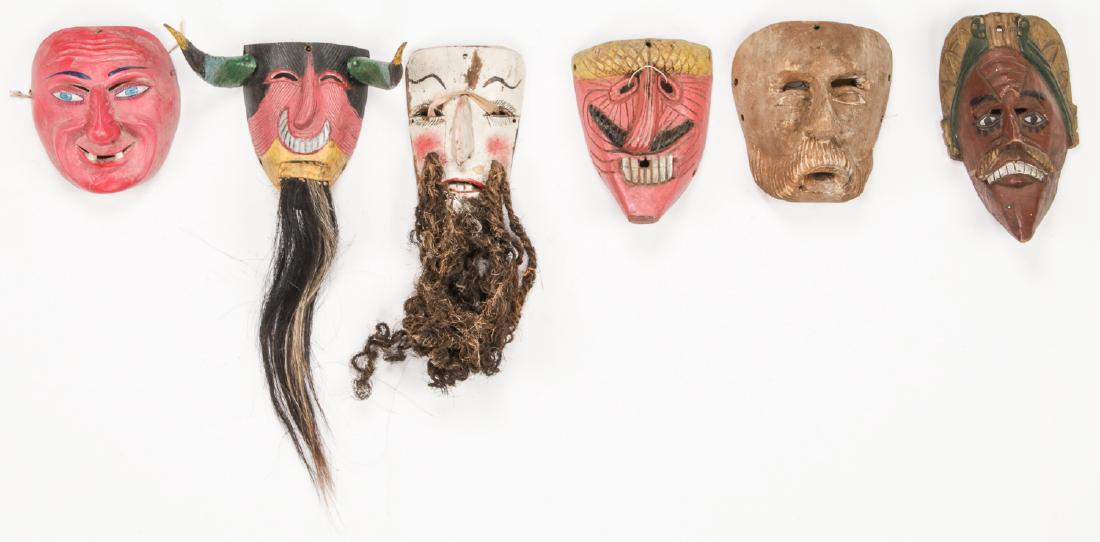 6 Vintage Mexican Festival Masks (1 of 4)