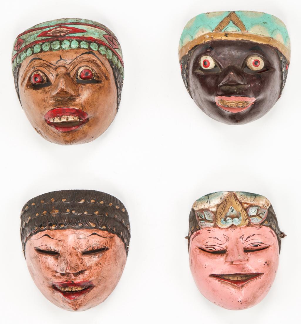4 Vintage Indonesian Masks (1 of 2)