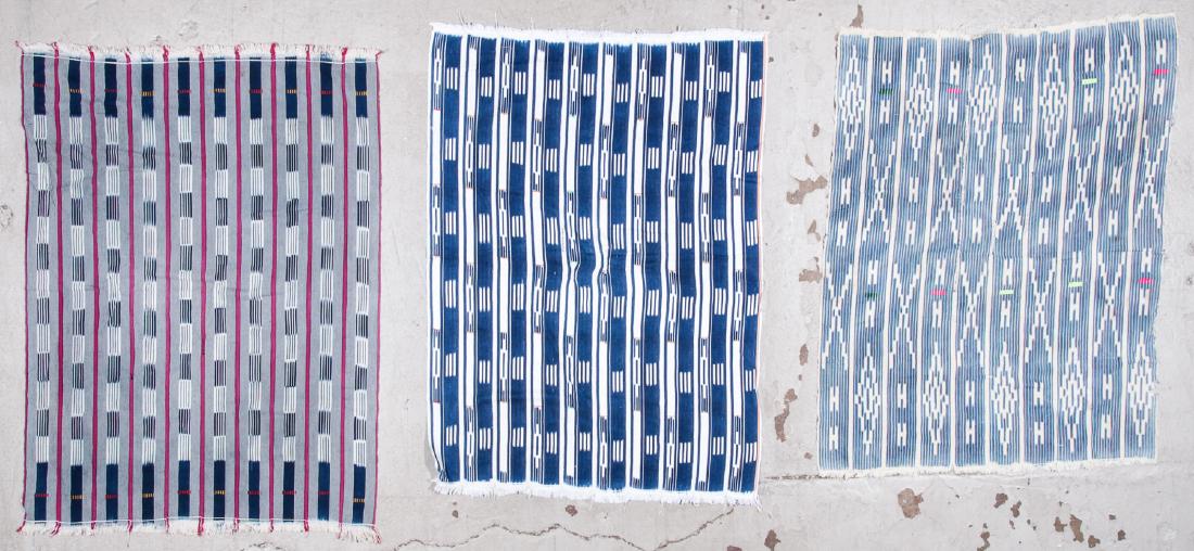 3 Vintage West African Indigo Cloths (1 of 5)