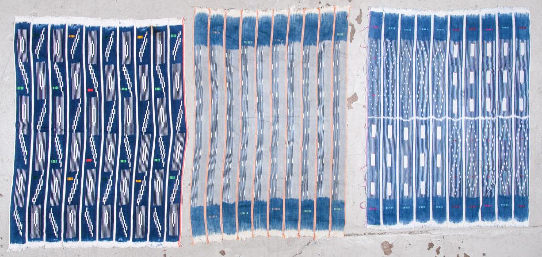 3 Vintage West African Indigo Cloths (1 of 5)