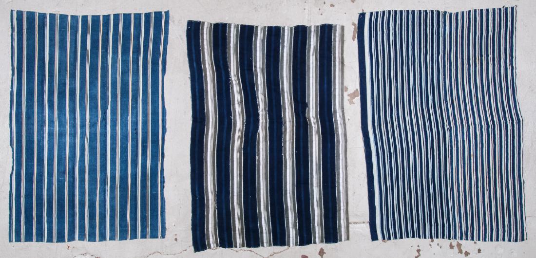 3 Vintage West African Indigo Cloths (1 of 5)