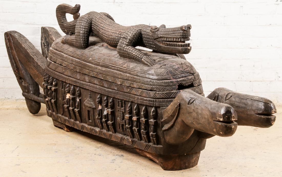 Old Dogon Carved Wood Figural Container Box (1 of 4)