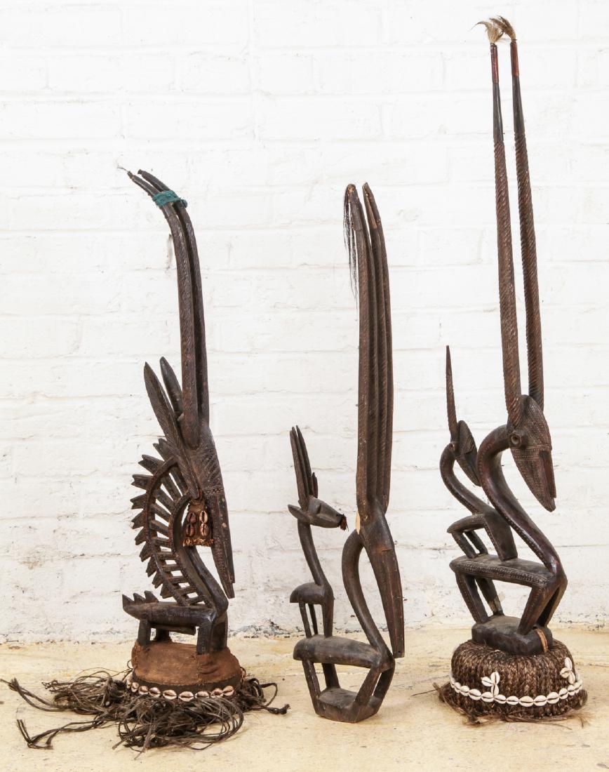 3 Bamana Chiwara Headdresses (1 of 4)