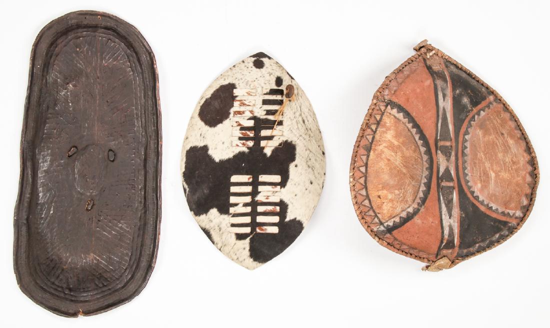 3 Old African Leather Shields (1 of 2)