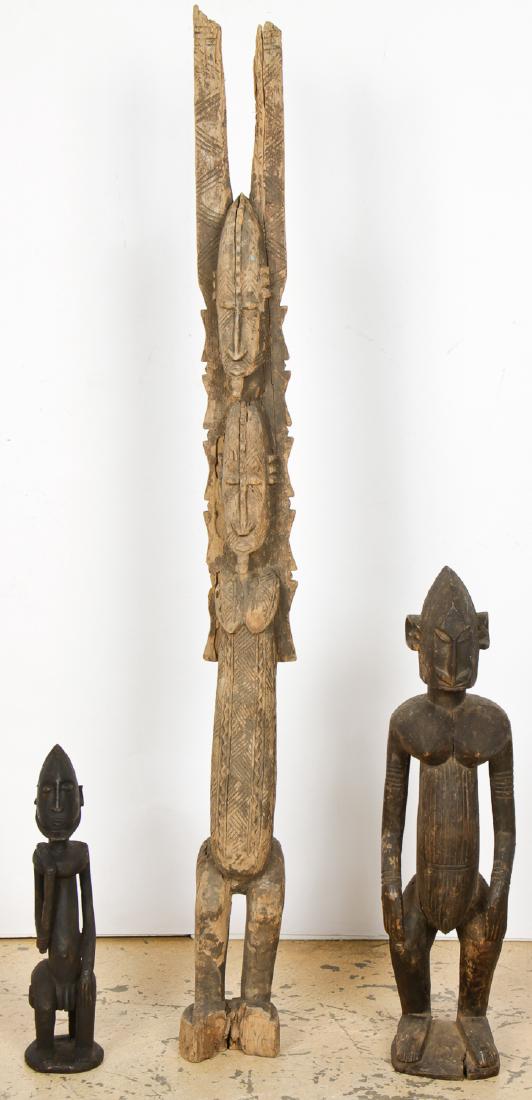 3 African Carved Wood Dogon Figures (1 of 3)