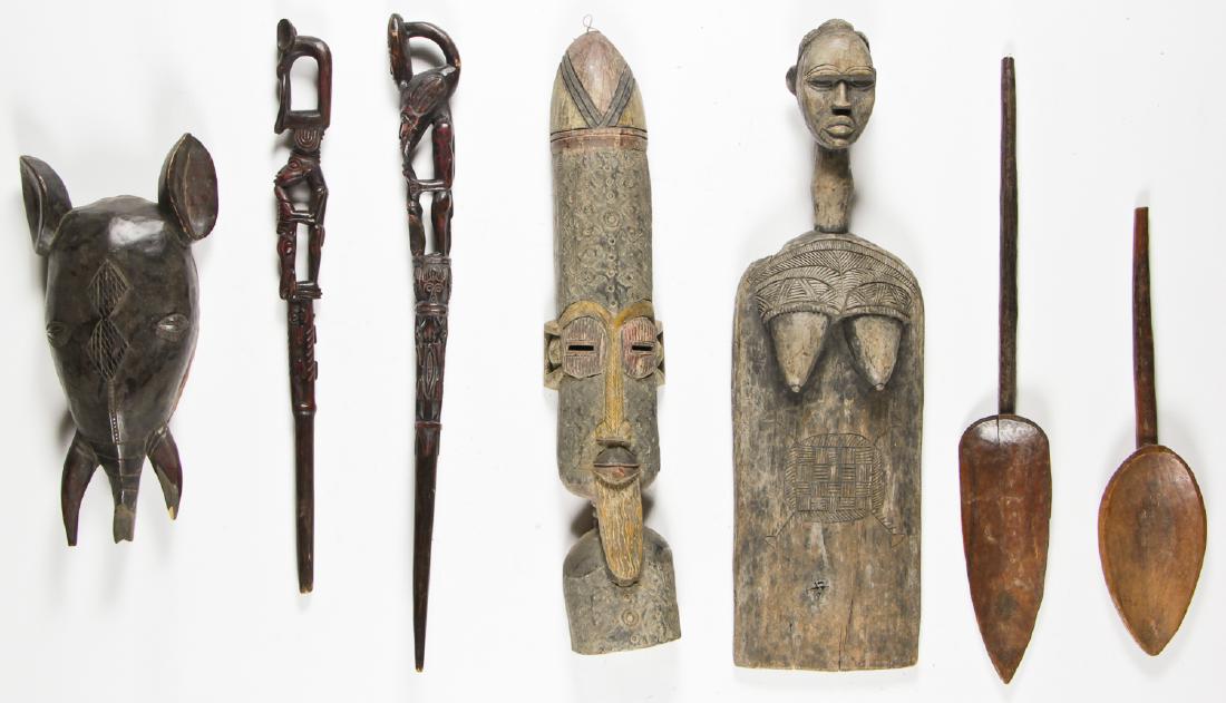 7 African Carved Wood Artifacts (1 of 5)