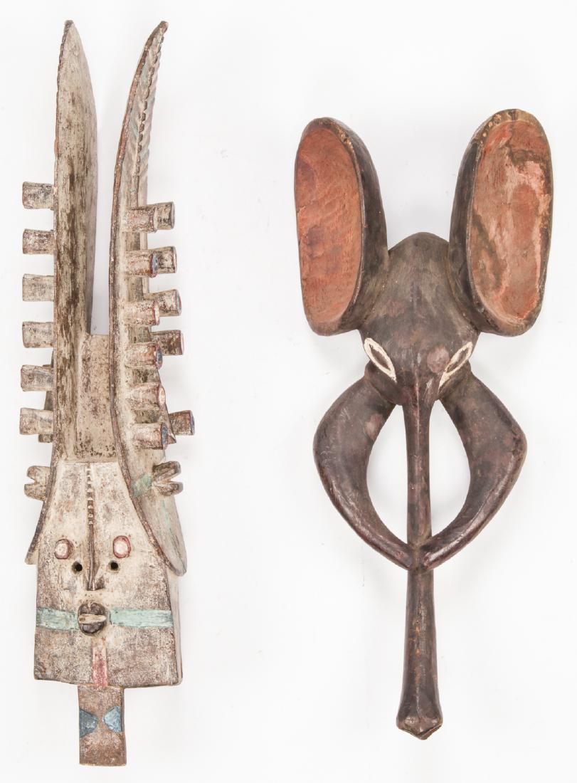 2 Carved Wood African Masks (1 of 3)