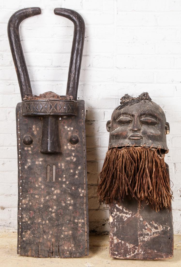 2 Large African Carved Wood Masks (1 of 4)