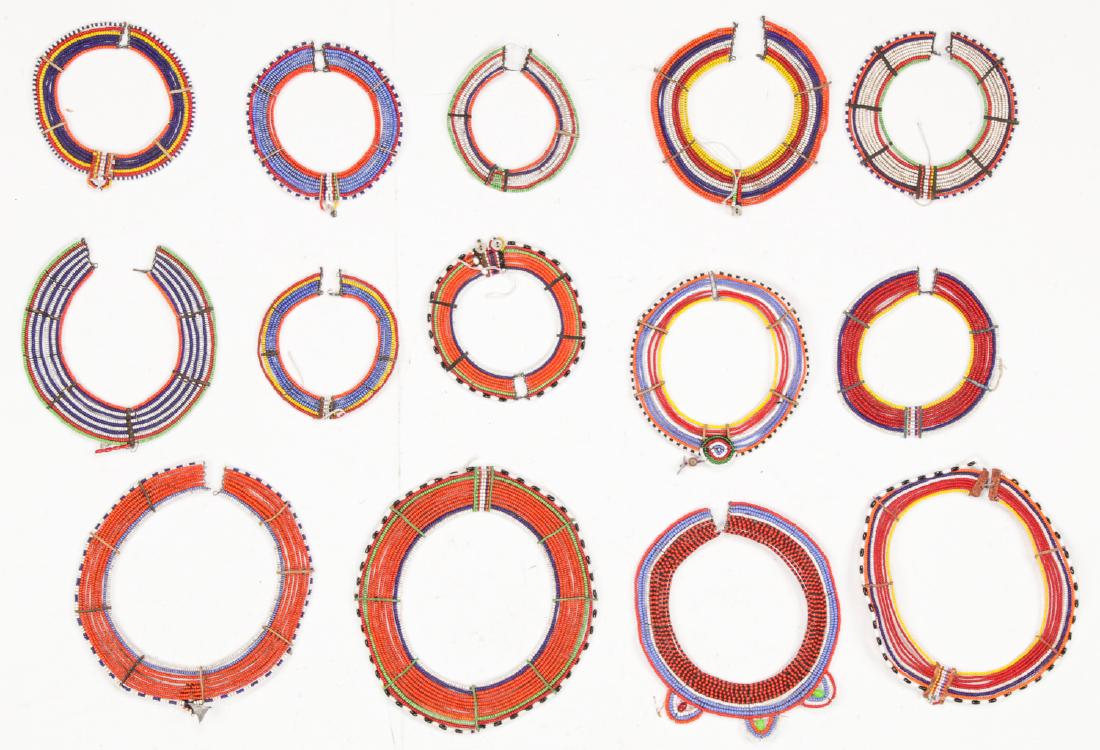 14 Vintage Maasai (Masai) Tribal Beaded Necklaces (1 of 4)