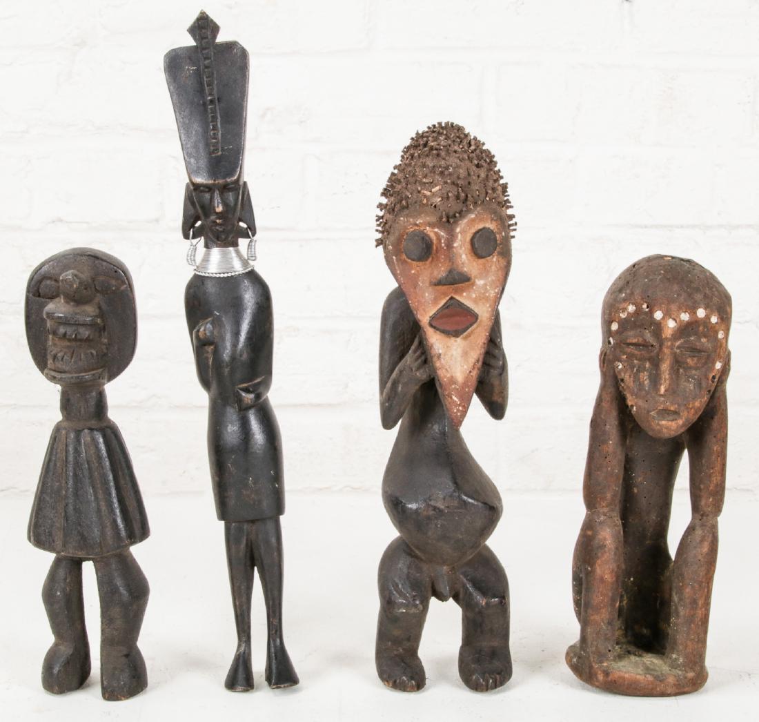 4 African Carved Wood Figures (1 of 4)