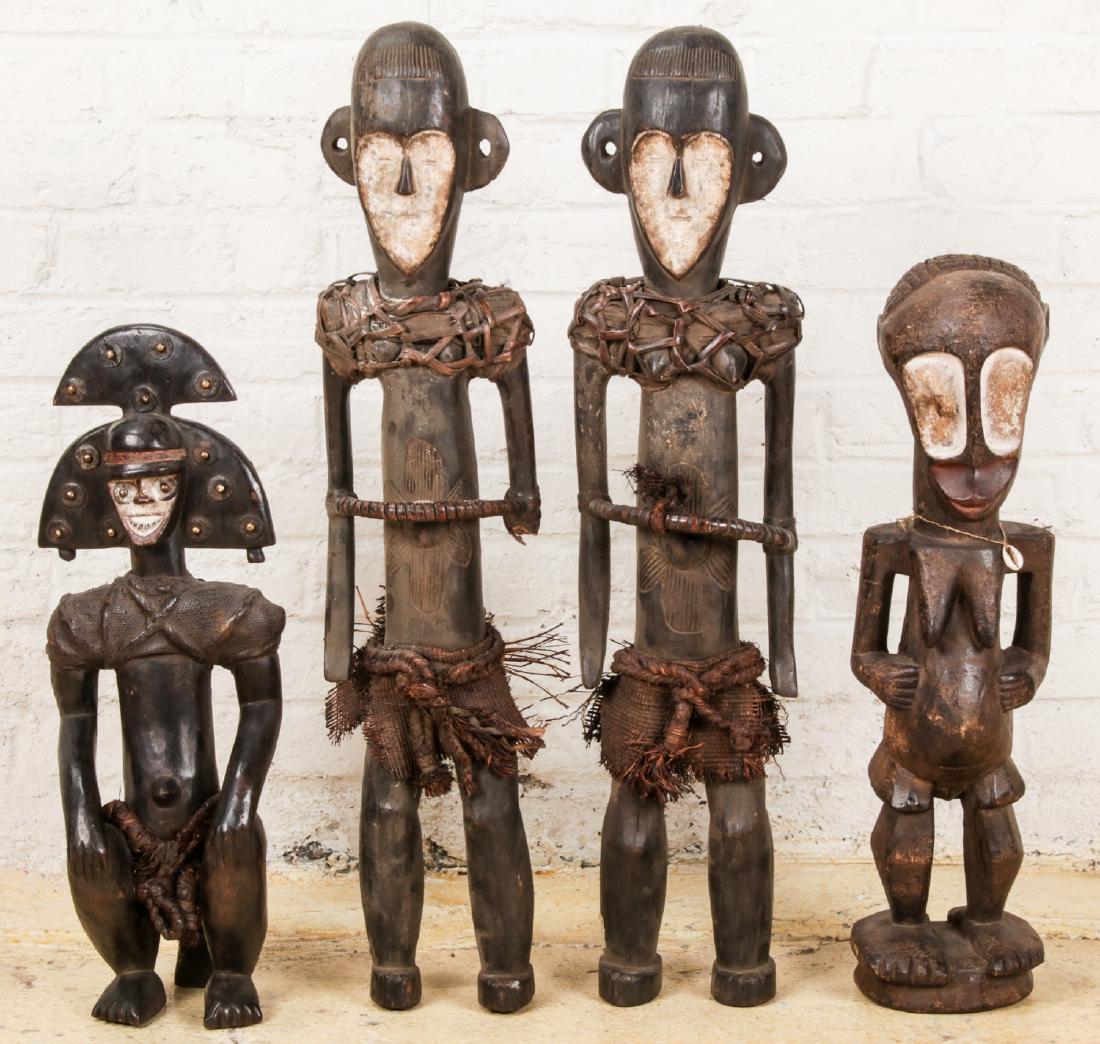 4 African Carved Wood Figures (1 of 4)