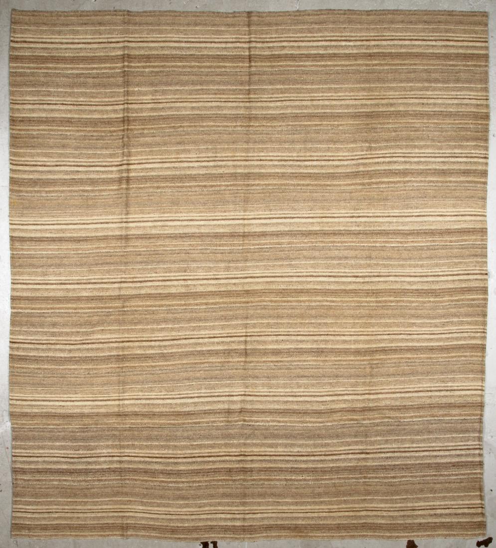 Vintage Kurdish Flatwoven Rug: 8'6'' x 9'7'' (259 x 292 (1 of 6)