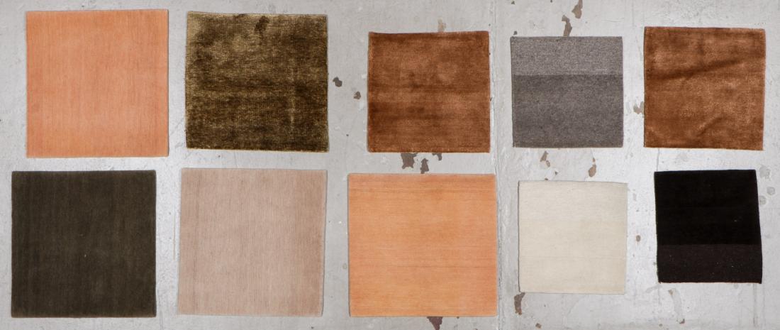 10 Modern Wool/Silk Tibetan Small Rugs: Ranging in size: 10 Modern Wool/Silk Tibetan Small Rugs, Nepal: Ranging in size from: 1'5'' x 1'6'' (43 x 46 cm) to 2' x 2' (61 x 61 cm). Please Take Note: THIS IS A NO HIDDEN RESERVE AUCTION. We are accepting bids co
