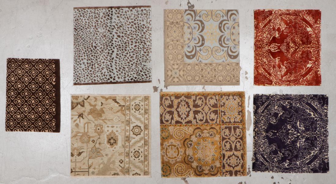 7 Modern Wool/Silk Tibetan Small Rugs: Ranging in size (1 of 7)