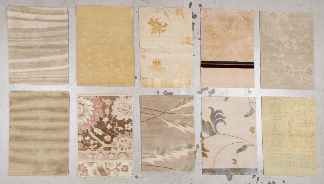 10 Modern Wool/Silk Tibetan Small Rugs: Largest: 2'2'': 10 Modern Wool/Silk Tibetan Small Rugs, Nepal: Largest: 2'2'' x 3'1'' (66 x 94 cm). Please Take Note: THIS IS A NO HIDDEN RESERVE AUCTION. We are accepting bids commencing at the START PRICE posted on