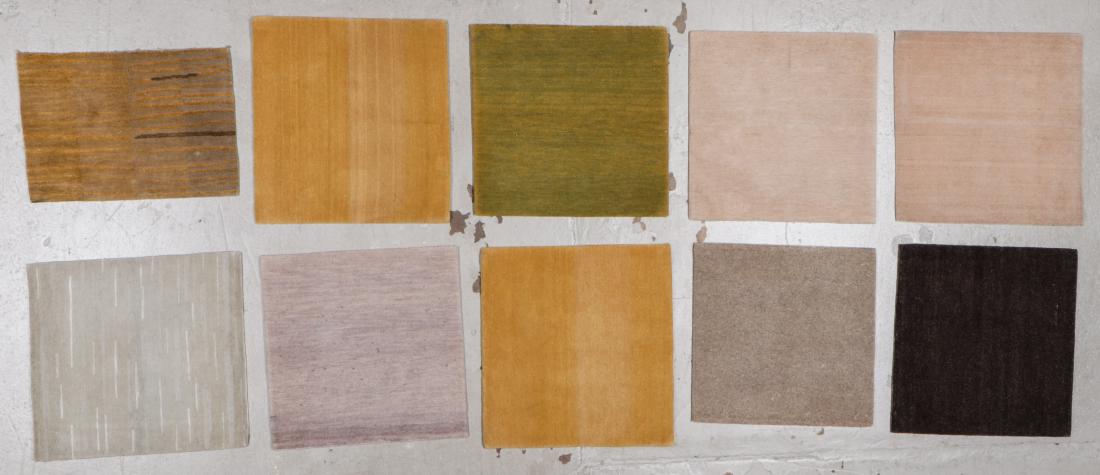 10 Modern Wool/Silk Tibetan Small Rugs: Ranging in size: 10 Modern Wool/Silk Tibetan Small Rugs, Nepal: Ranging in size from: 1'6'' x 2'1'' (46 x 64 cm) to 2' x 2'1'' (61 x 64 cm). Please Take Note: THIS IS A NO HIDDEN RESERVE AUCTION. We are accepting bids