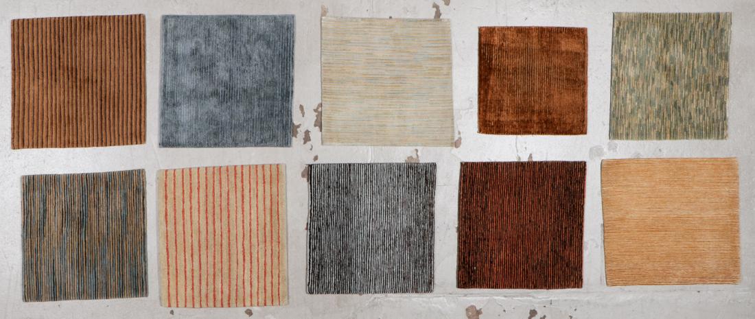 10 Modern Wool/Silk Tibetan Small Rugs: Ranging in size: 10 Modern Wool/Silk Tibetan Small Rugs, Nepal: Ranging in size from: 1'8'' x 1'8'' (51 x 51 cm) to 2' x 2'1'' (61 x 64 cm). Please Take Note: THIS IS A NO HIDDEN RESERVE AUCTION. We are accepting bids