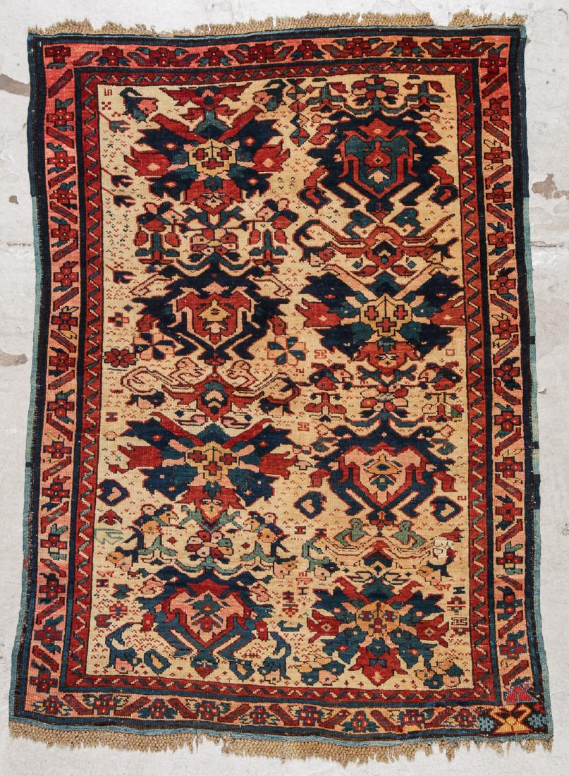 Antique Camel Field Kuba Rug: 3'5'' x 4'7'' (104 x 140 (1 of 6)