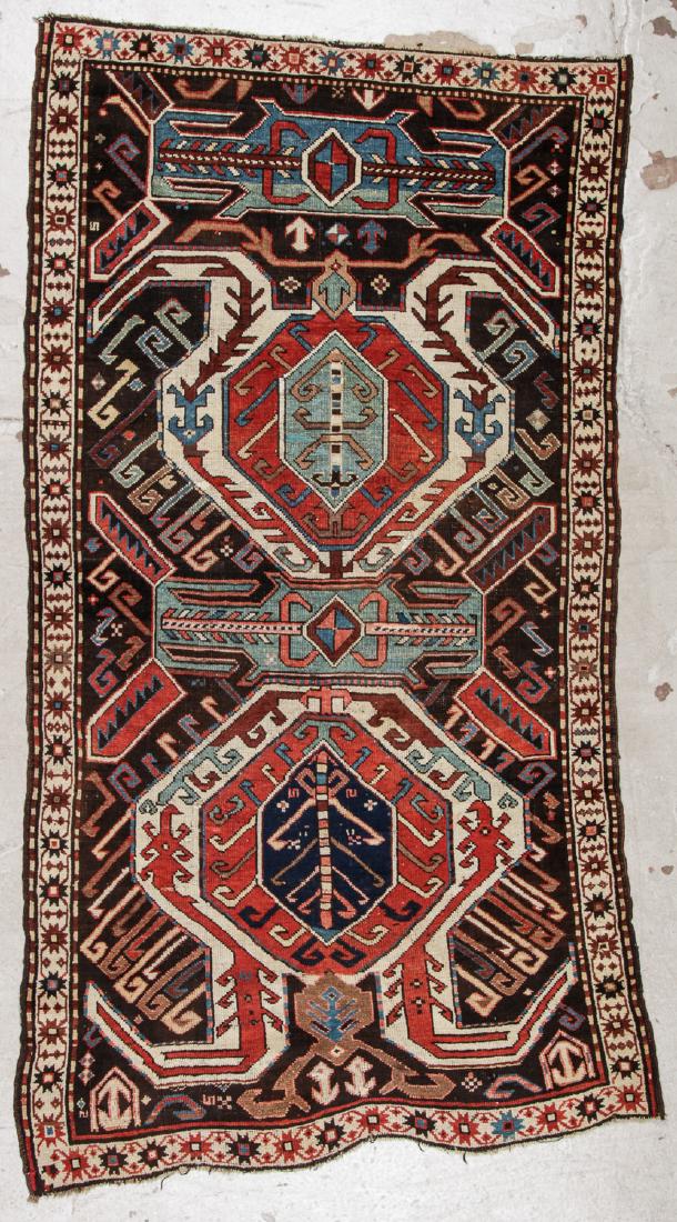 Antique Lenkoran Kazak Rug: 4'2'' x 7'8'' (127 x 234 (1 of 6)