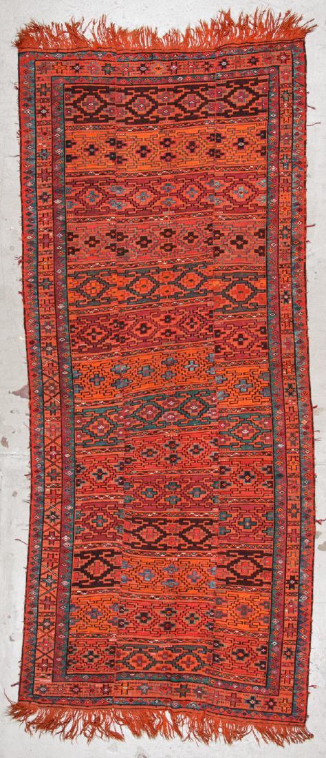 Antique Caucasian Sumak: 3'11'' x 9'5'' (119 x 287 cm) (1 of 6)
