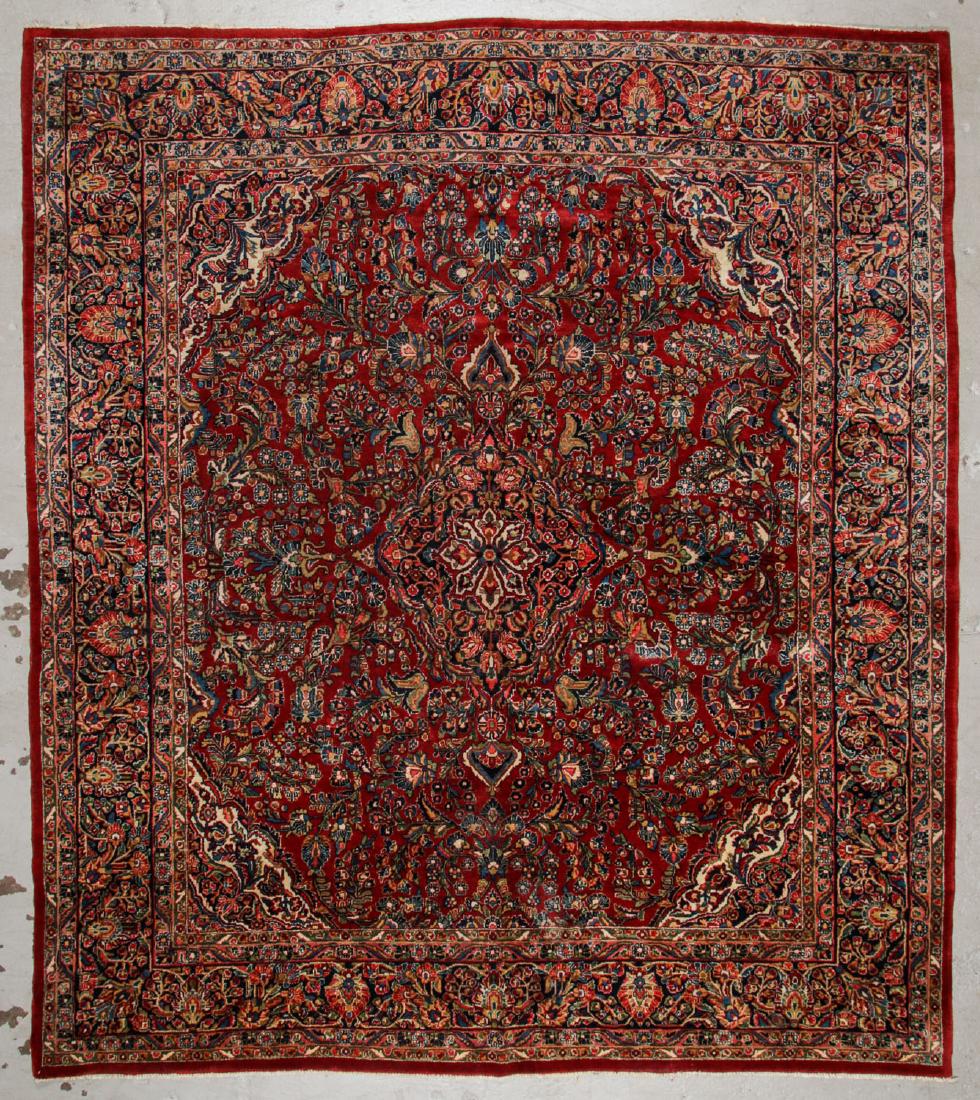 Semi-Antique Sarouk Rug: 9'1'' x 10'6'' (277 x 320 cm) (1 of 5)