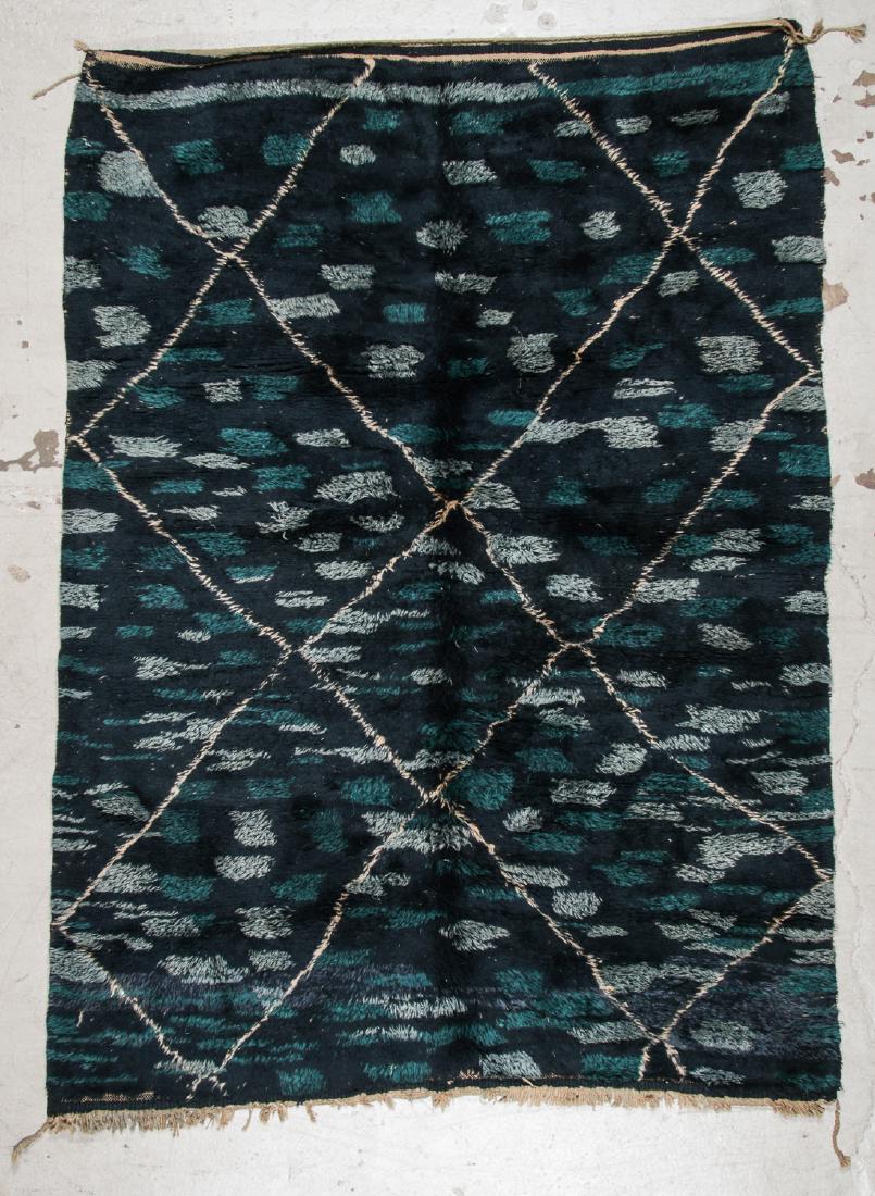 Moroccan Rug: 5'9'' x 8'2'' (175 x 249 cm): Moroccan Rug, Morocco: 5'9'' x 8'2'' (175 x 249 cm). Hand-knotted, hand-spun wool; thick pile.