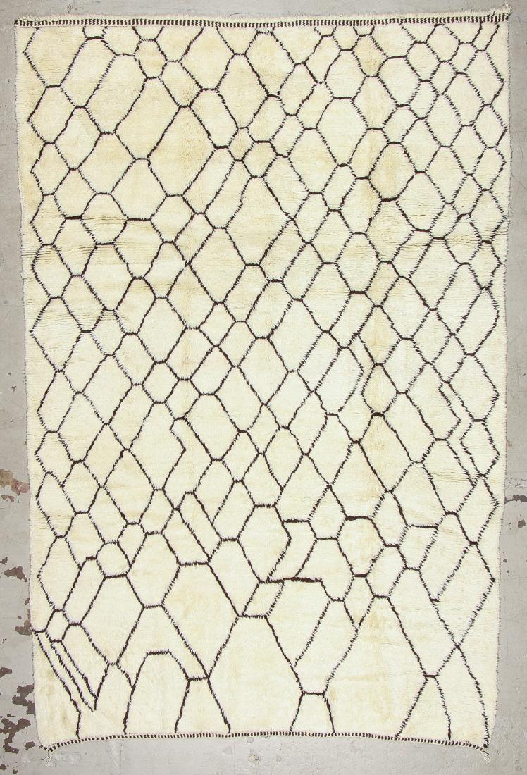 Moroccan Rug: 7'5'' x 11'1'' (226 x 338 cm): Moroccan Rug, Morocco: 7'5'' x 11'1'' (226 x 338 cm). Hand-knotted, hand-spun wool; thick pile.