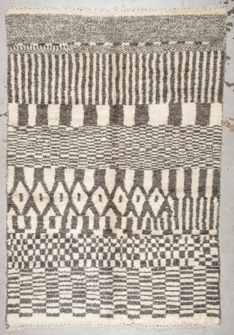 Moroccan Rug: 7'1'' x 10'3'' (216 x 312 cm): Moroccan Rug, Morocco: 7'1'' x 10'3'' (216 x 312 cm). Hand-knotted, hand-spun wool; thick pile.