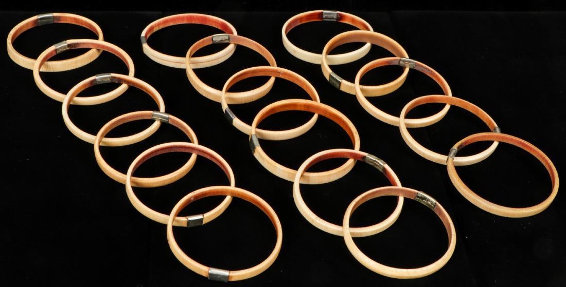 Collection of 17 Antique African Bracelets: Collection of 17 Antique African Bracelets. Each size: 3'' x 3'' (8 x 8 cm).