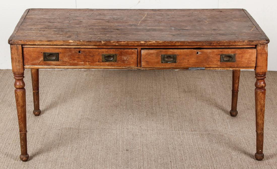 Antique Campaign Table, Ex. Calvin Klein, Ca. 1700's: Antique Campaign Table, Ex. Calvin Klein Collection, Ca. 1700's. Size: 32'' x 61'' x 34'' (81 x 155 x 86 cm).