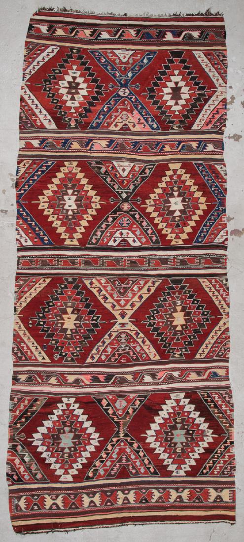 Antique Turkish Kilim: 5'4'' x 13'9'' (163 x 419 cm): Antique Turkish Kilim: 5'4'' x 13'9'' (163 x 419 cm), circa 1900.