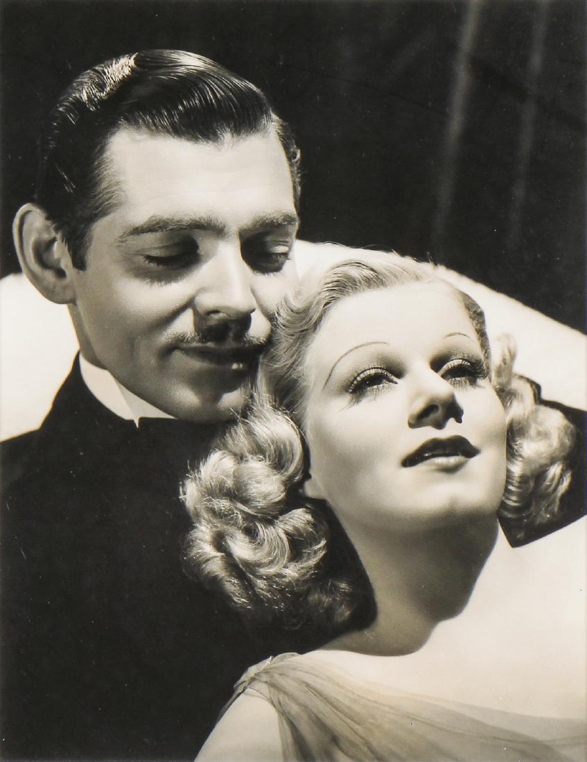 Vintage Framed Clark Gable and Jean Harlow Photo: Vintage MGM Studio Photograph, 8" x 10" Silver Gelatin, in archival frame, a portrait of Hollywood Stars Clark Gable and Jean Harlow, by Clarence Sinclair Bull. The photograph was taken in conjunction