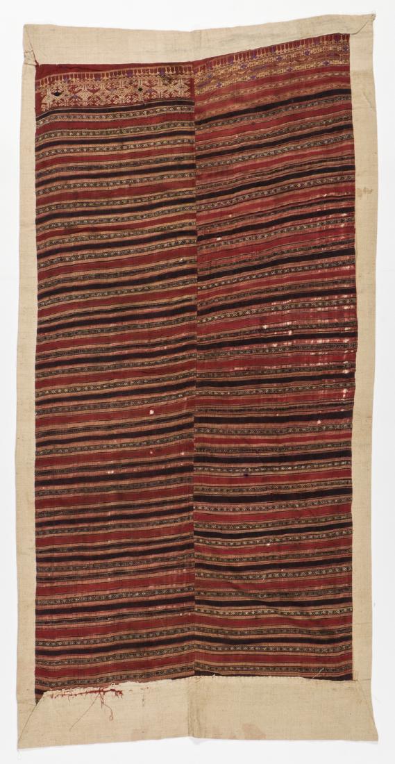 Antique Double Panel Striped Textile, Laos (1 of 5)
