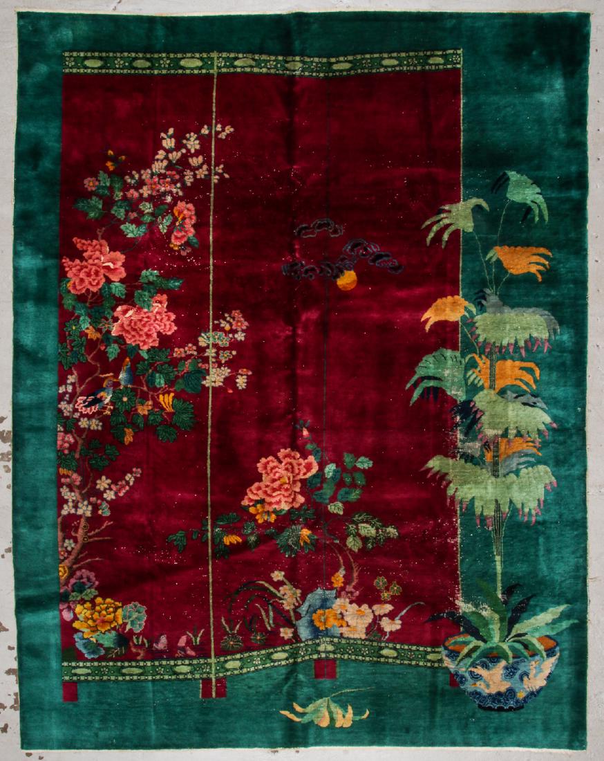 Chinese Art Deco Rug: 8'10'' x 11'7'' (269 x 353 cm) (1 of 5)