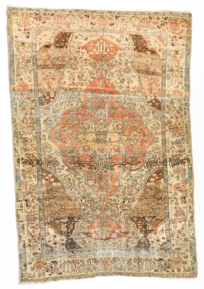 Antique Mohtashem Kashan Rug: 4'4'' x 6'4'' (132 x 193 (1 of 6)