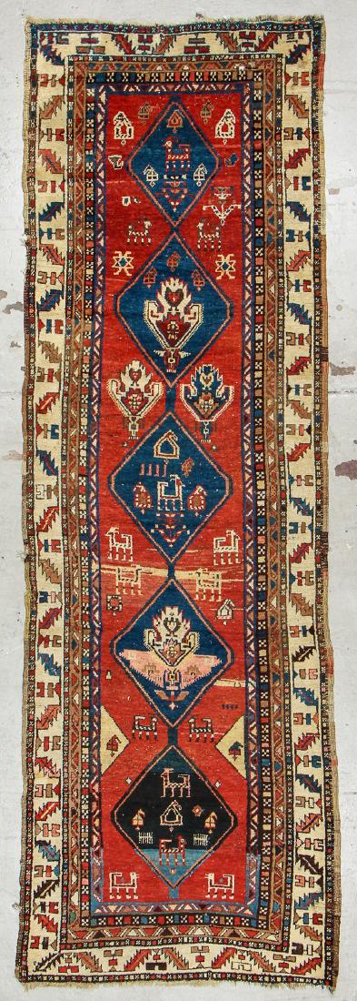 Antique Northwest Persian Rug: 3'6'' x 11'2'' (107 x (1 of 8)