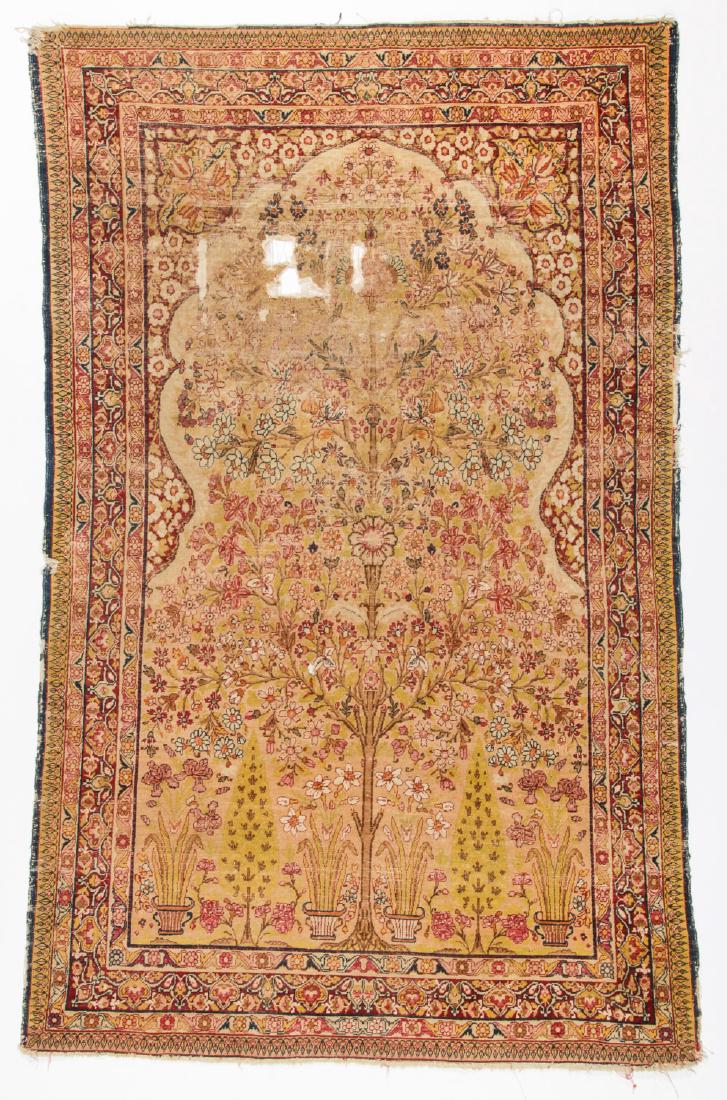Antique Lavar Kerman Prayer Rug : 4'3'' x 6'9'' (1 of 7)