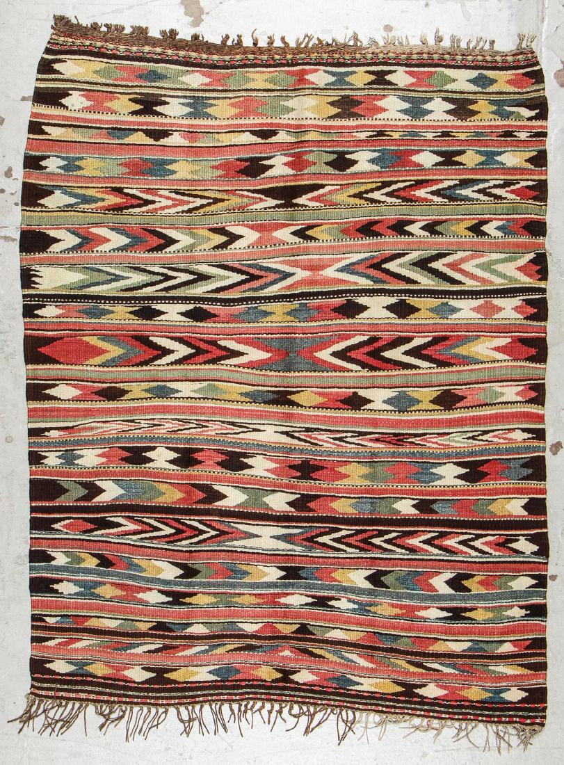 Antique Veramin Kilim: 4'9'' x 6'3'' (145 x 191 cm) (1 of 4)