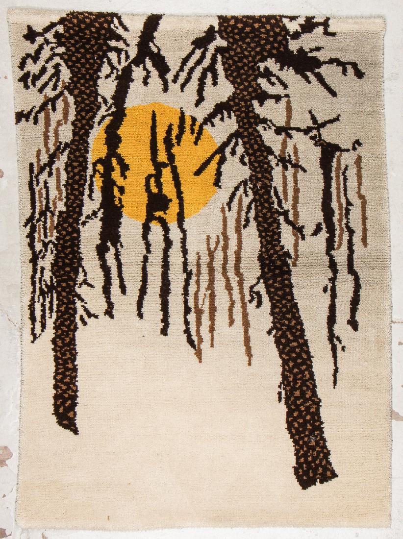 Mid Century European Wool Rug: 4'7'' x 6'3'' (140 x 191 (1 of 6)