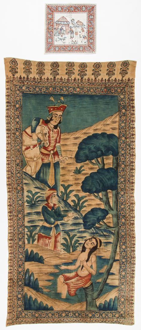 2 Kalamkari (Qalamkari) Block Printed/Hand Painted (1 of 8)