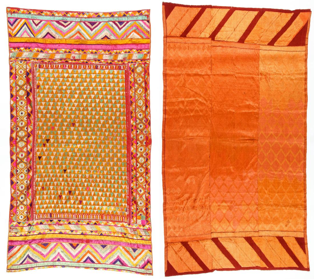 2 Old Silk on Cotton Phulkari, Punjab (1 of 9)